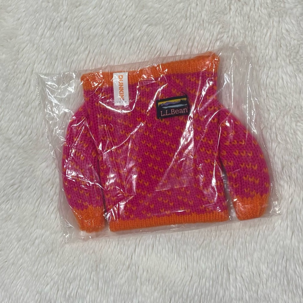 L.L. Bean Pink and Orange Knit Sweater sleeve NEW